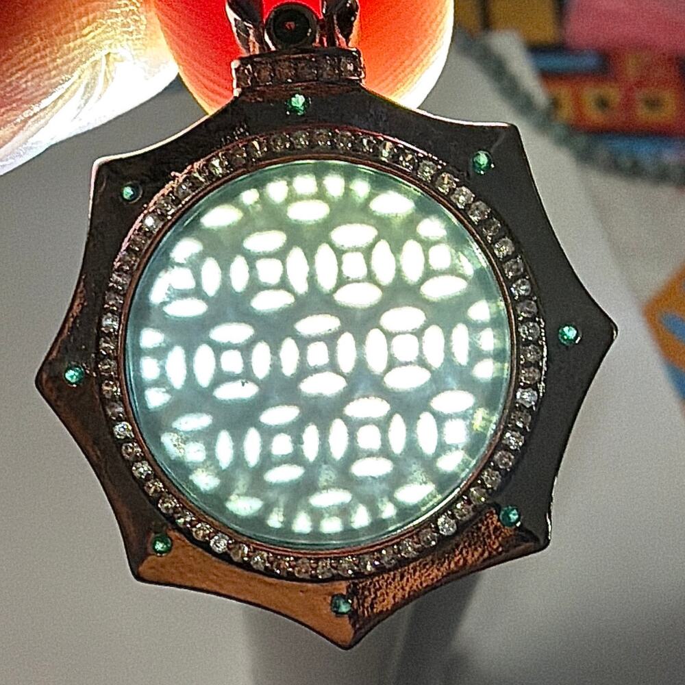 Certified Type A Jadeite Circle Pendant Natural Green Jade Halo Necklace